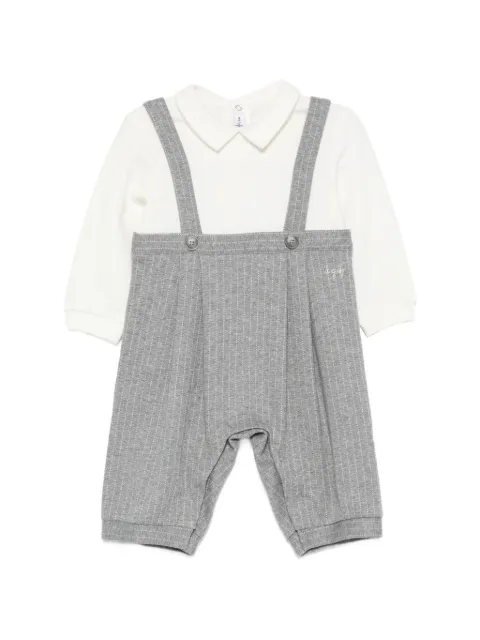 Il Gufo pinstripe-print layered-effect romper