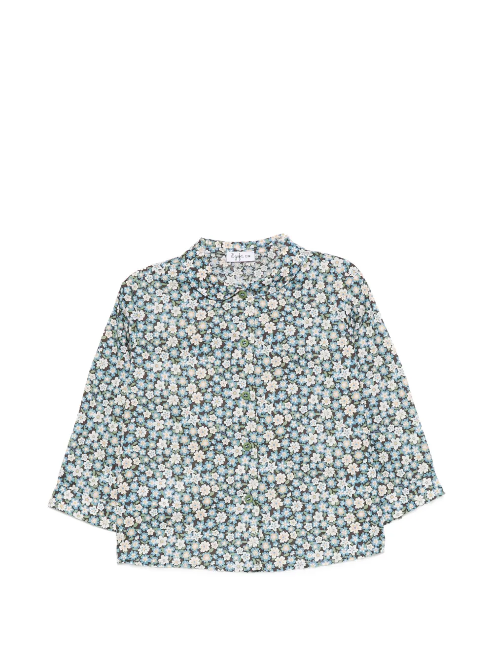 Il Gufo floral-print Peter Pan collar shirt - Blu