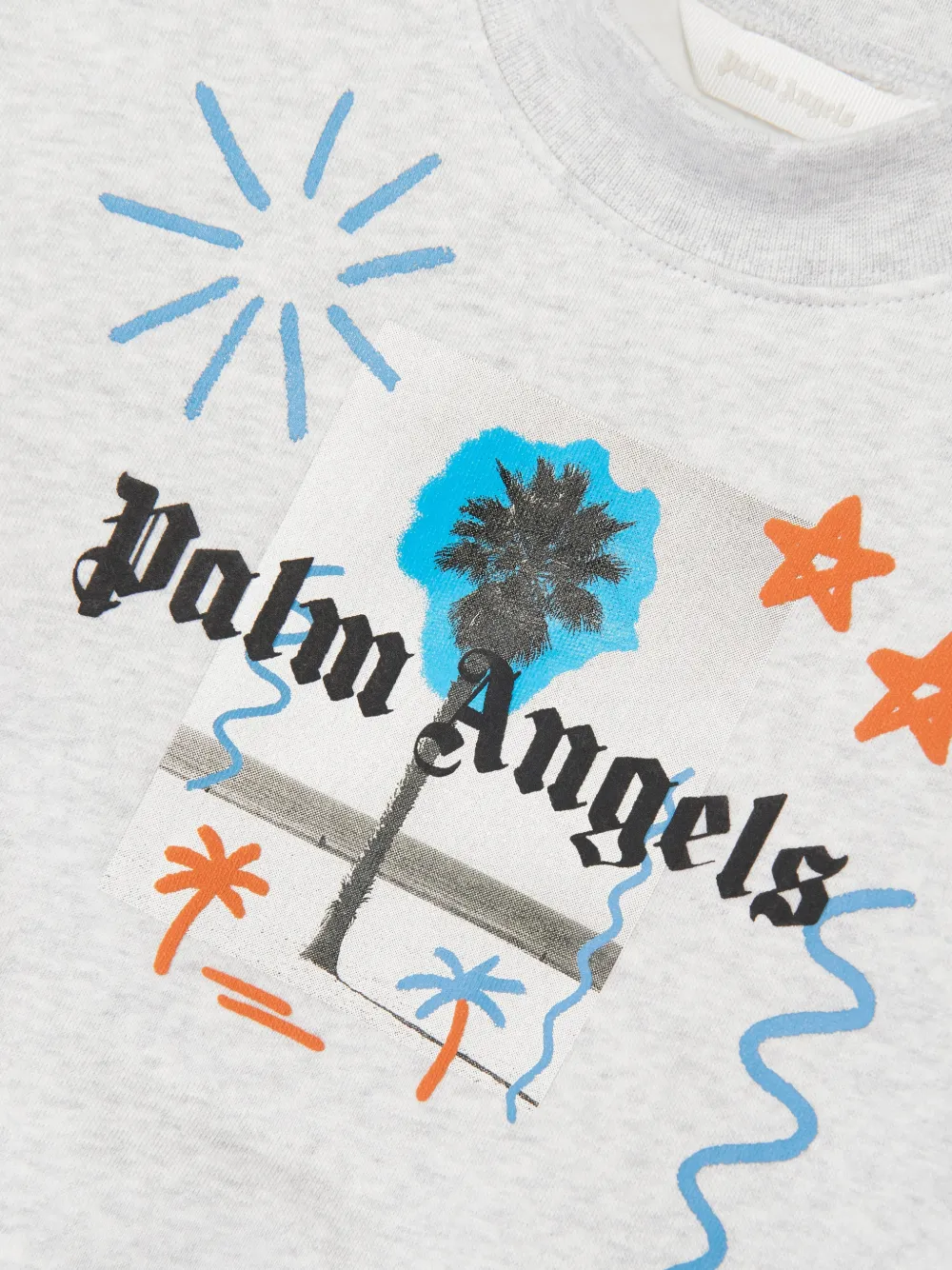 Palm Angels Kids Sweater met palmboom-print Grijs