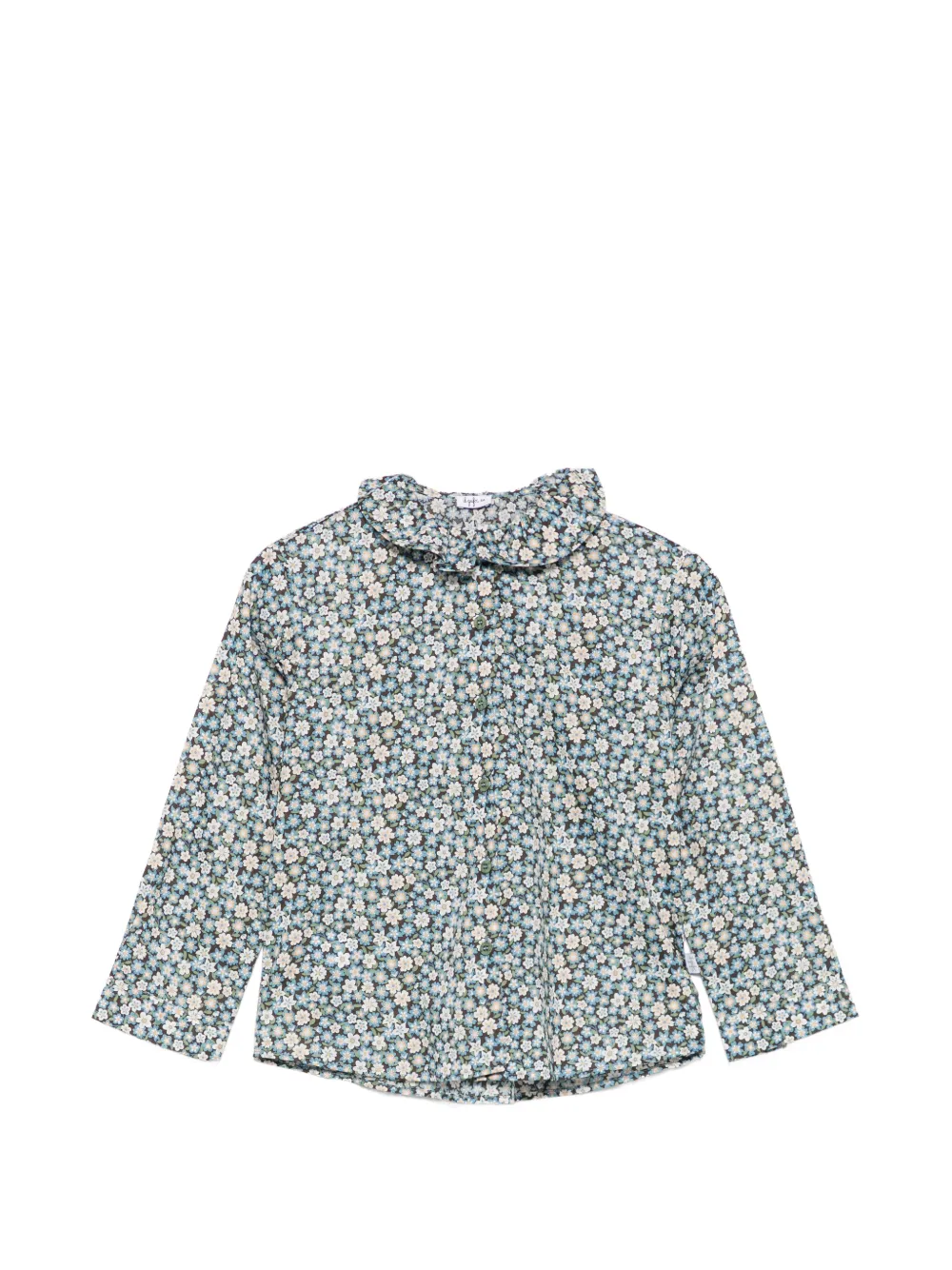 Il Gufo floral-print ruffled shirt - Marrone