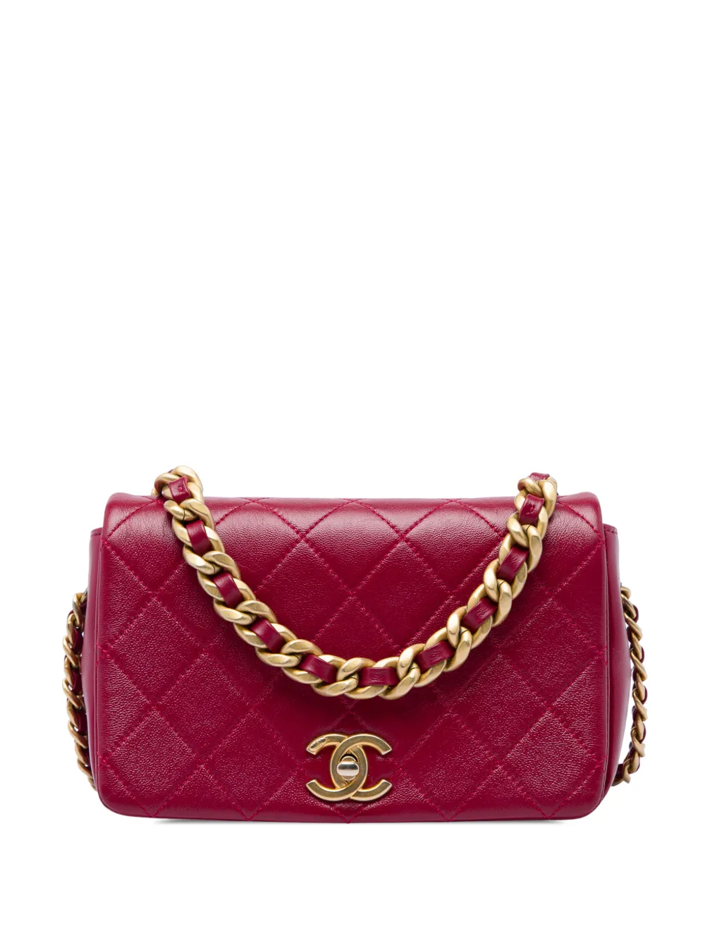 CHANEL Pre-Owned 2020 Small Quilted Shiny Lambskin Fashion Therapy Flap satchel - Rosa