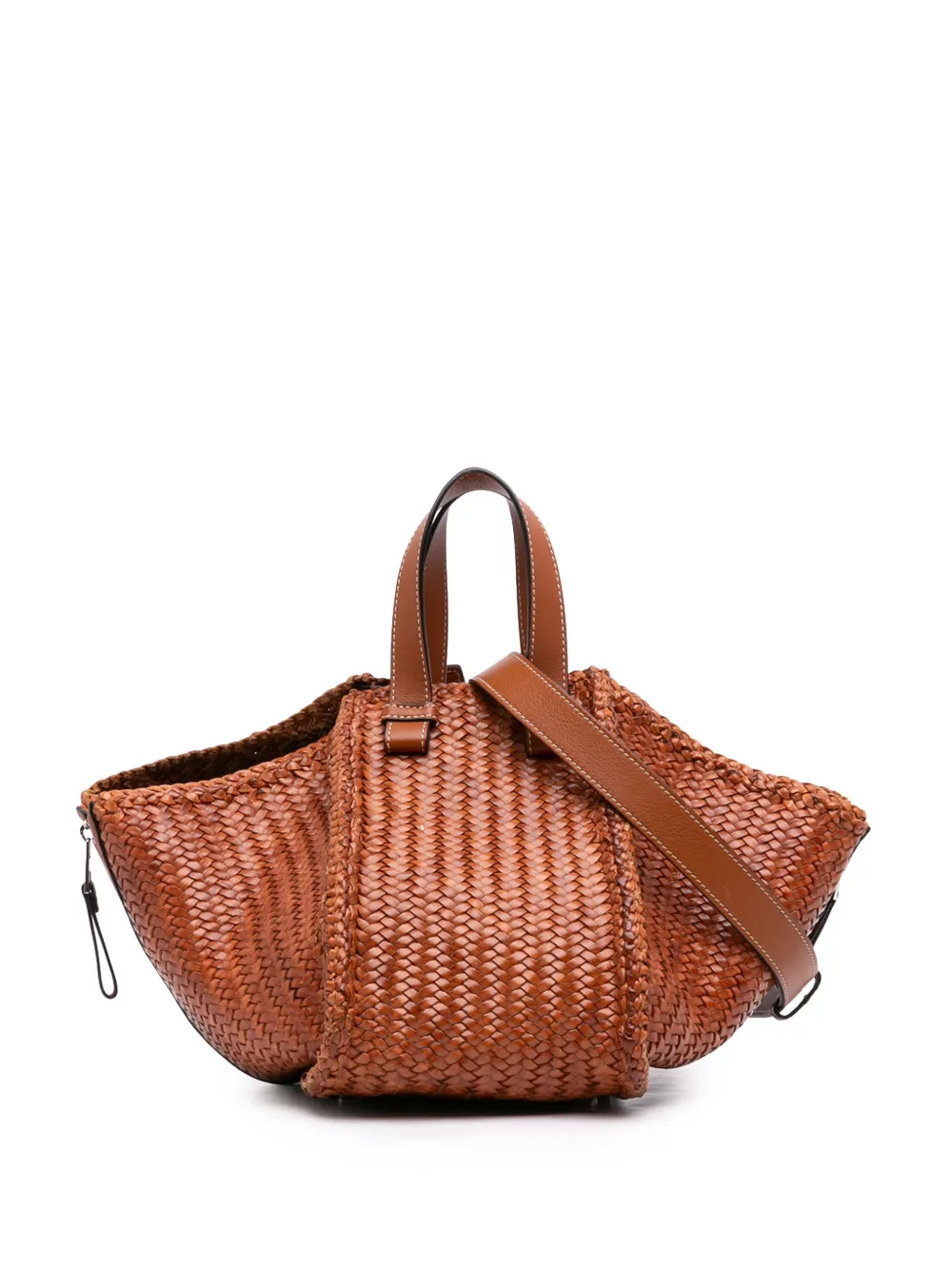 Loewe Pre-Owned 2019 Medium Woven Calfskin Hammock satchel - Braun