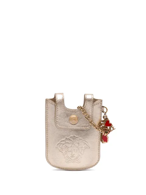 Versace Pre-Owned 2000-2026 Metallic Leather La Medusa Chain Lipstick Holder
