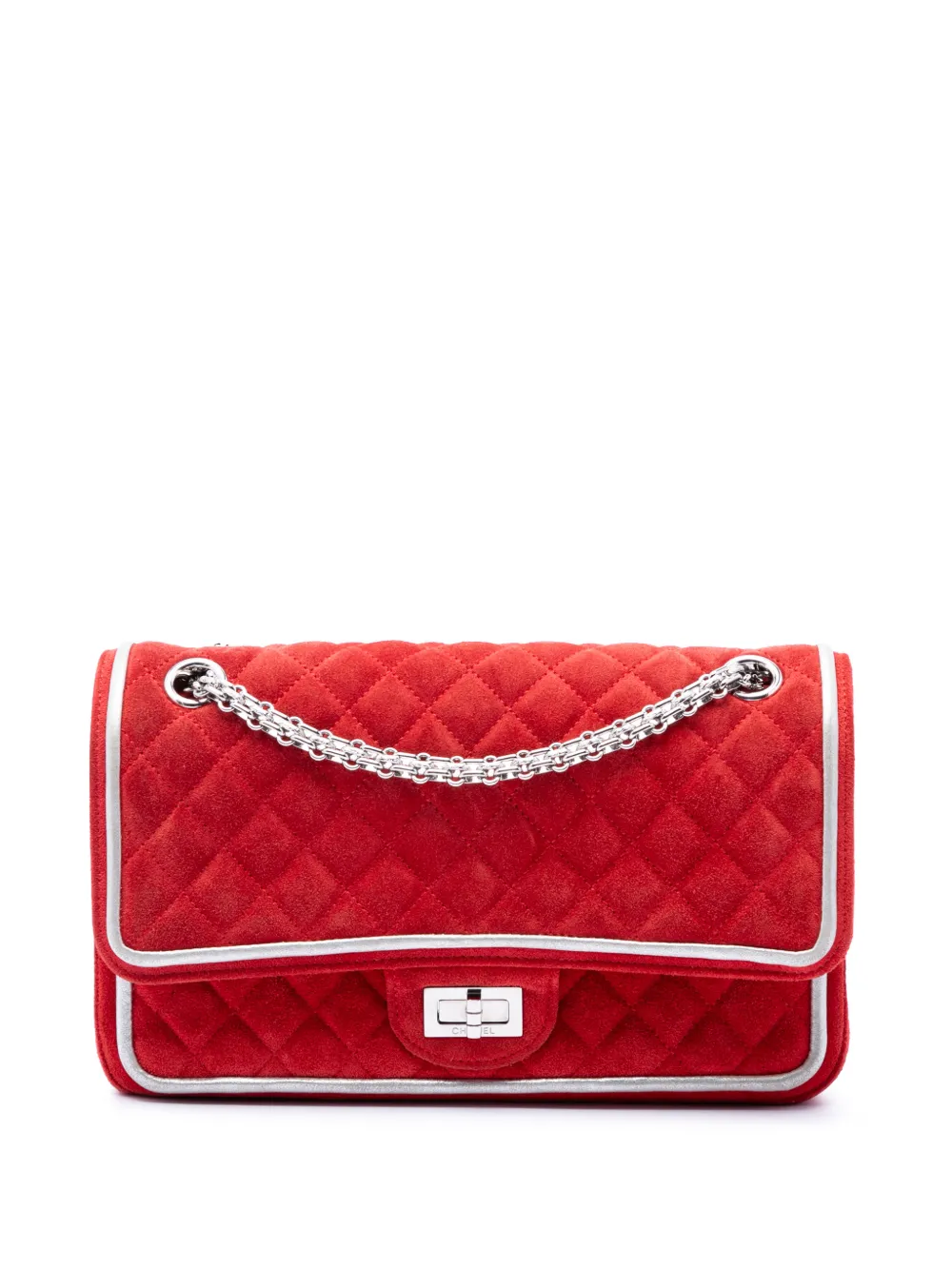 CHANEL Pre-Owned 2016-2017 Quilted Suede Reissue 2.55 Double Flap 225 shoulder bag - Rosso