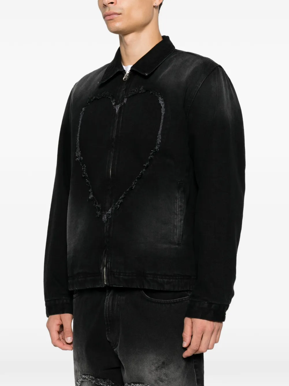 CARNE BOLLENTE Bad Boy Big Heart denim jack Zwart