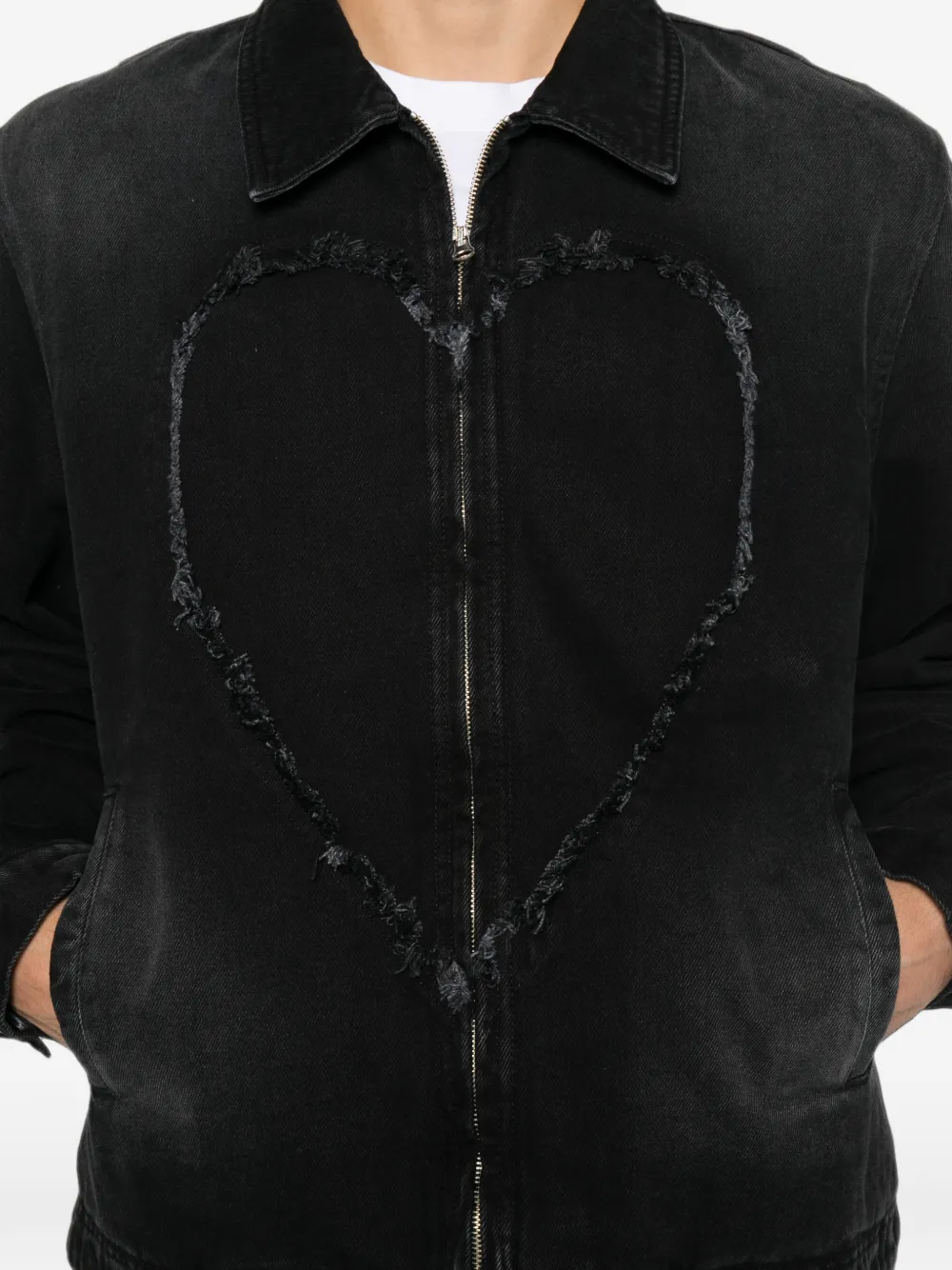 CARNE BOLLENTE Bad Boy Big Heart denim jack Zwart