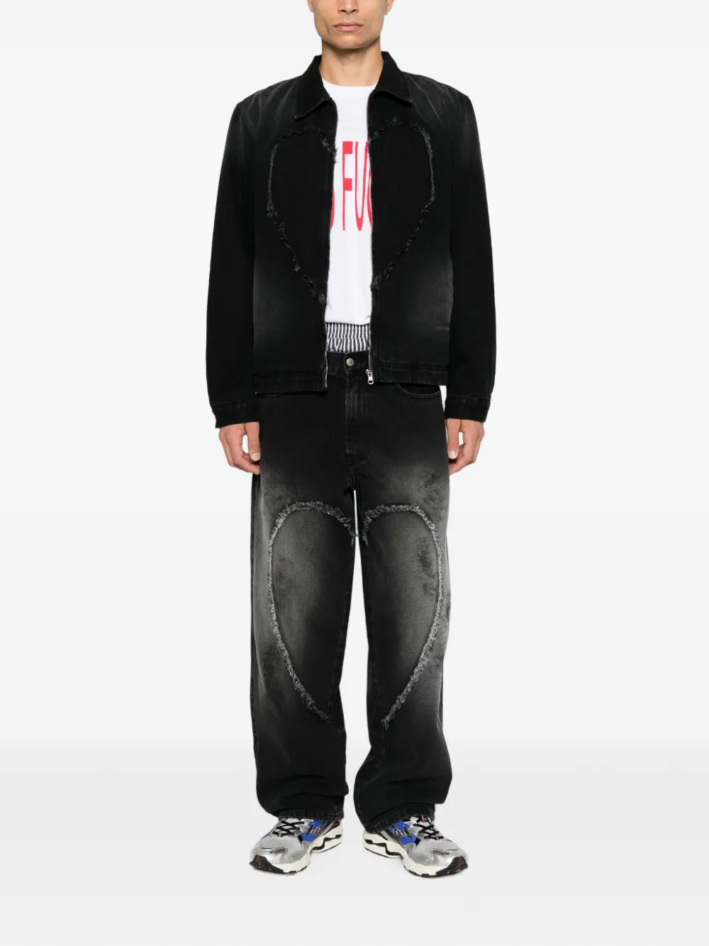 CARNE BOLLENTE Bad Boy Big Heart denim jack Zwart