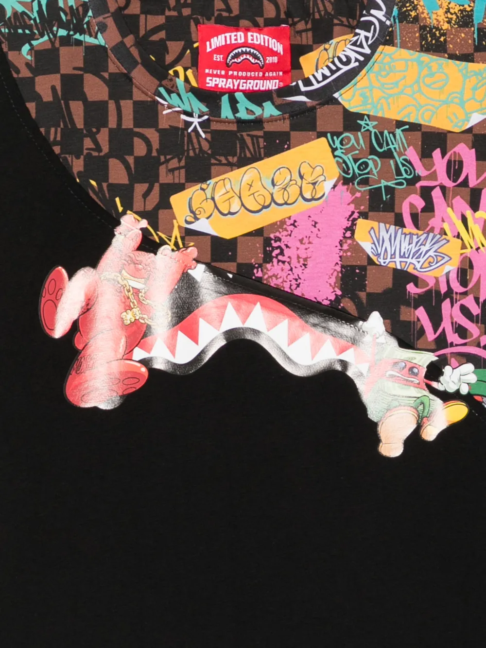 Sprayground Hang In There G graffiti-print T-shirt Zwart