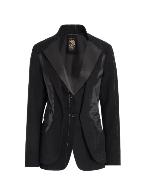 High Zig-Zag panelled contrast-lapel blazer