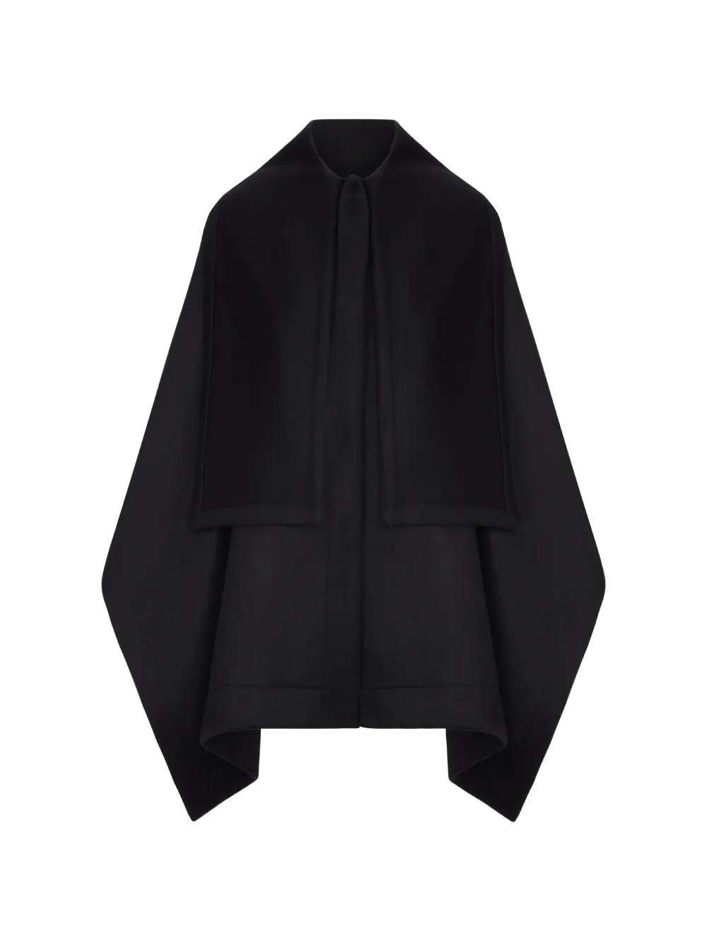 Giorgio Armani layered wool cape coat - Nero