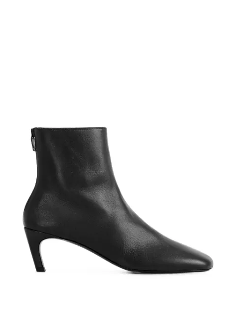 TOTEME bottines en cuir Nappa à talon mi-haut noir
