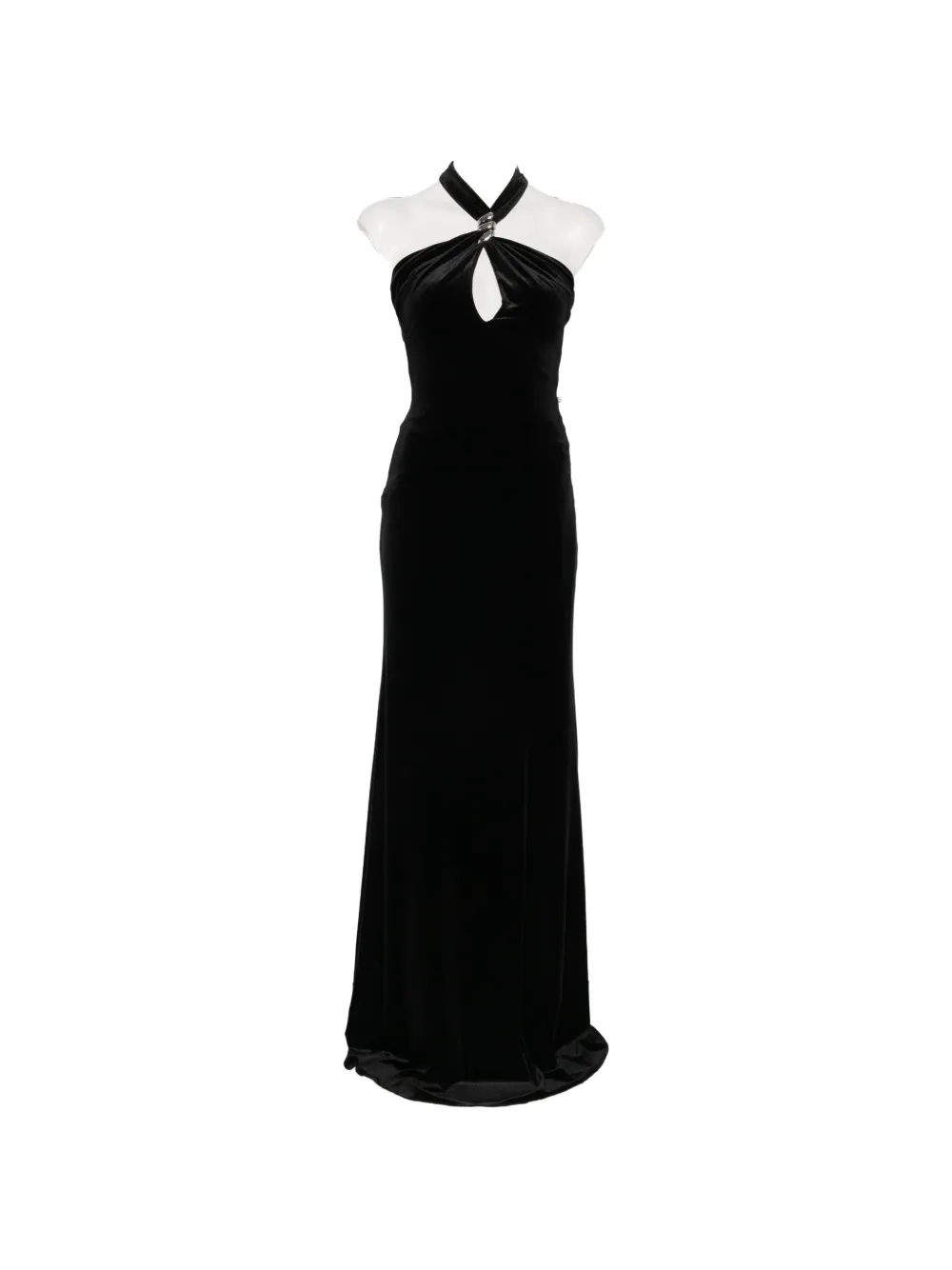 Nissa Cut-out Halterneck Maxi Dress In Black