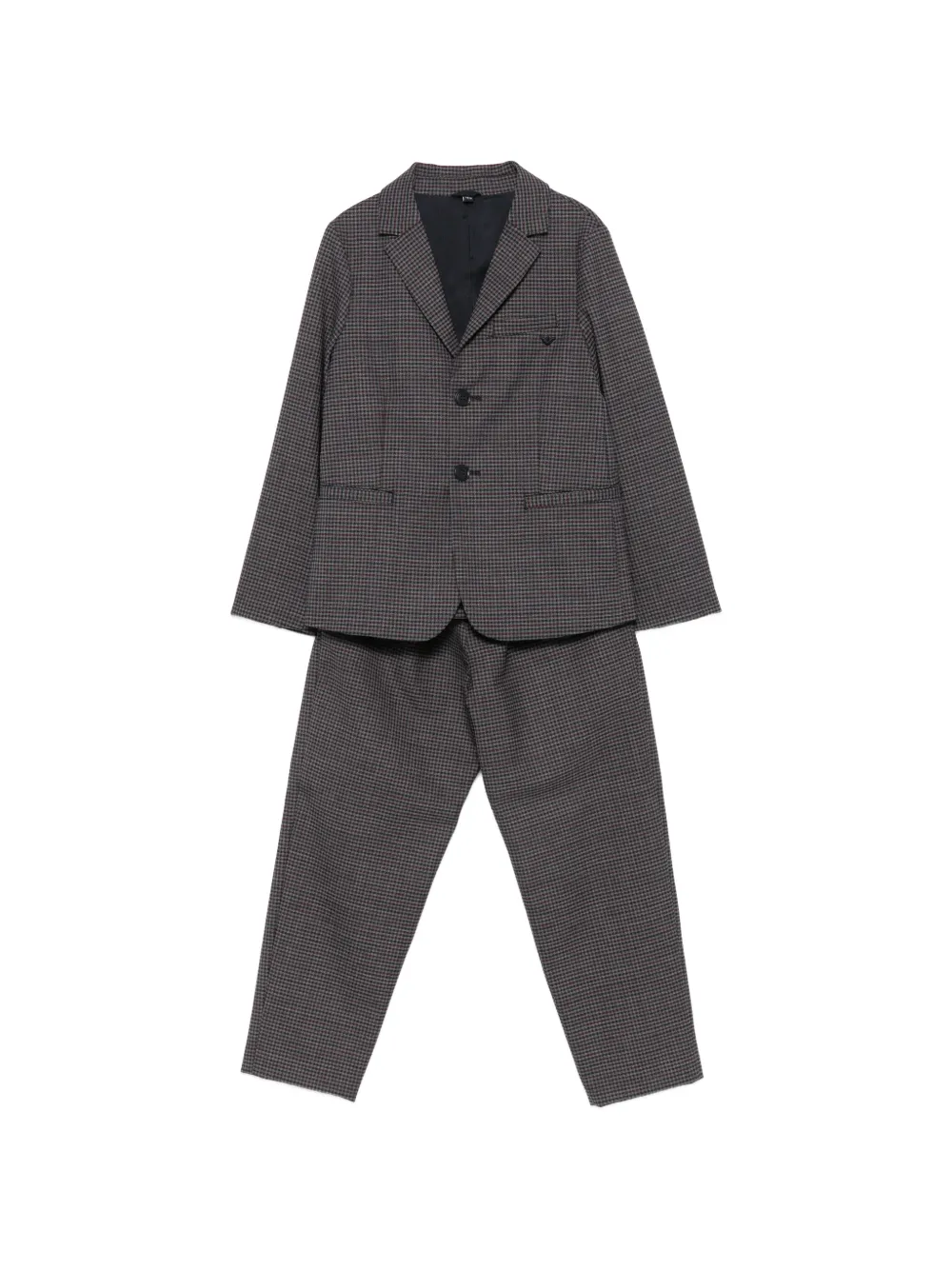 Emporio Ar i Kids check-pattern tracksuit Grijs