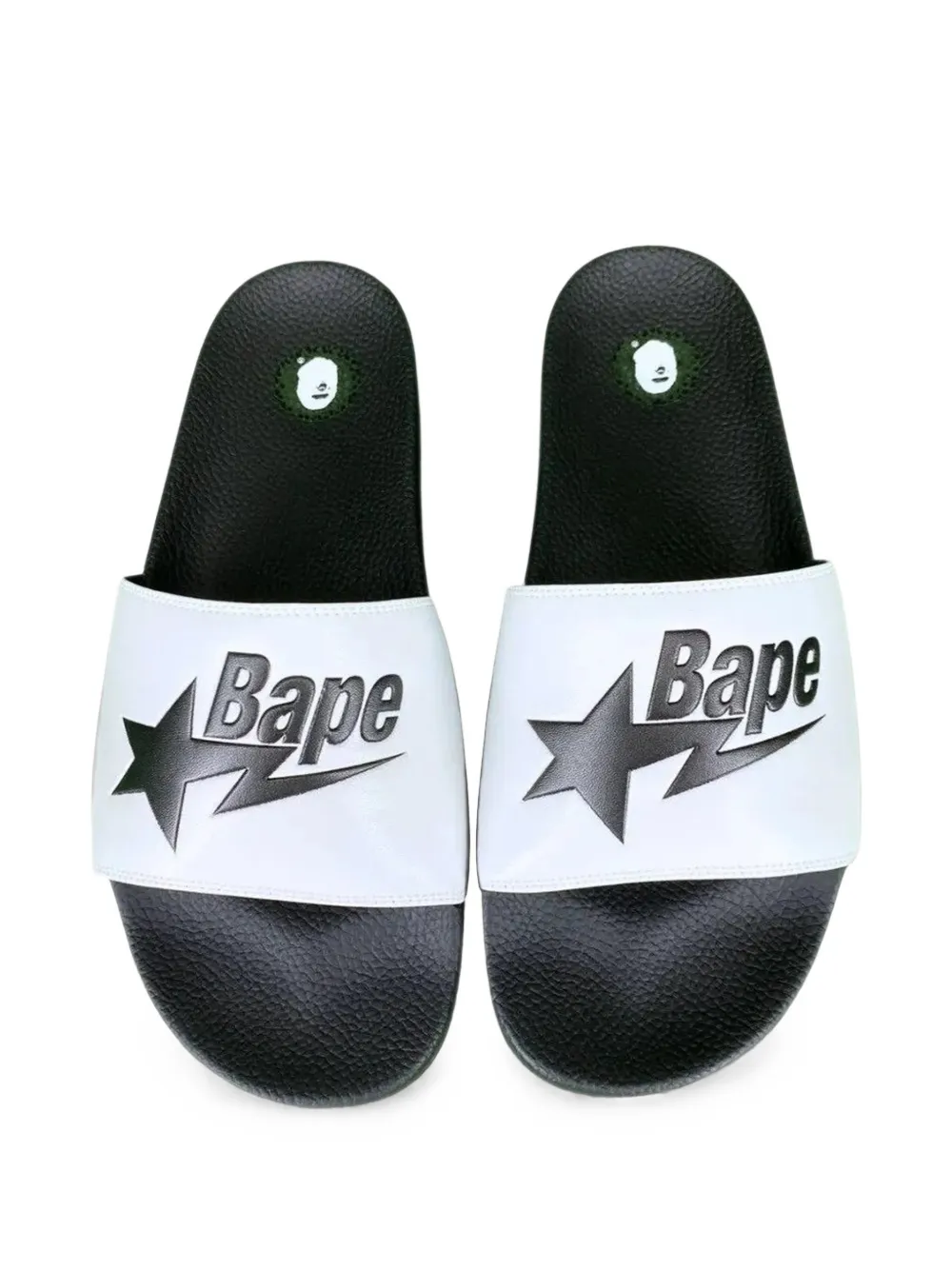 A BATHING APE Sta logo slides Wit