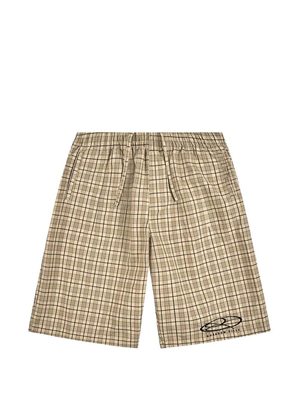 Boredom Kills Lounge check-print logo-print shorts - Toni neutri