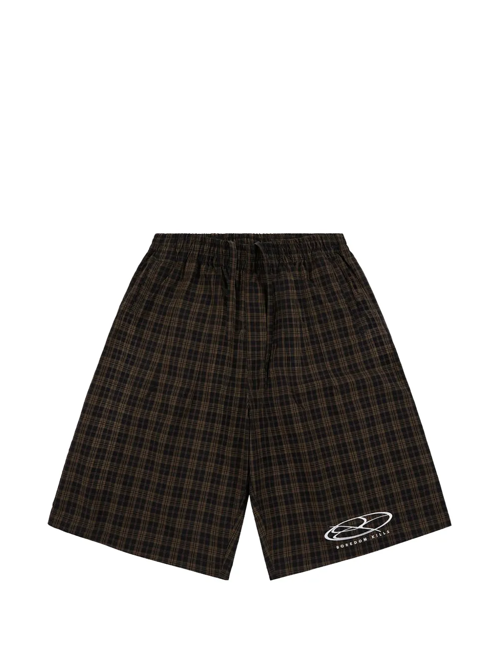 Boredom Kills Lounge checked shorts - Marrone