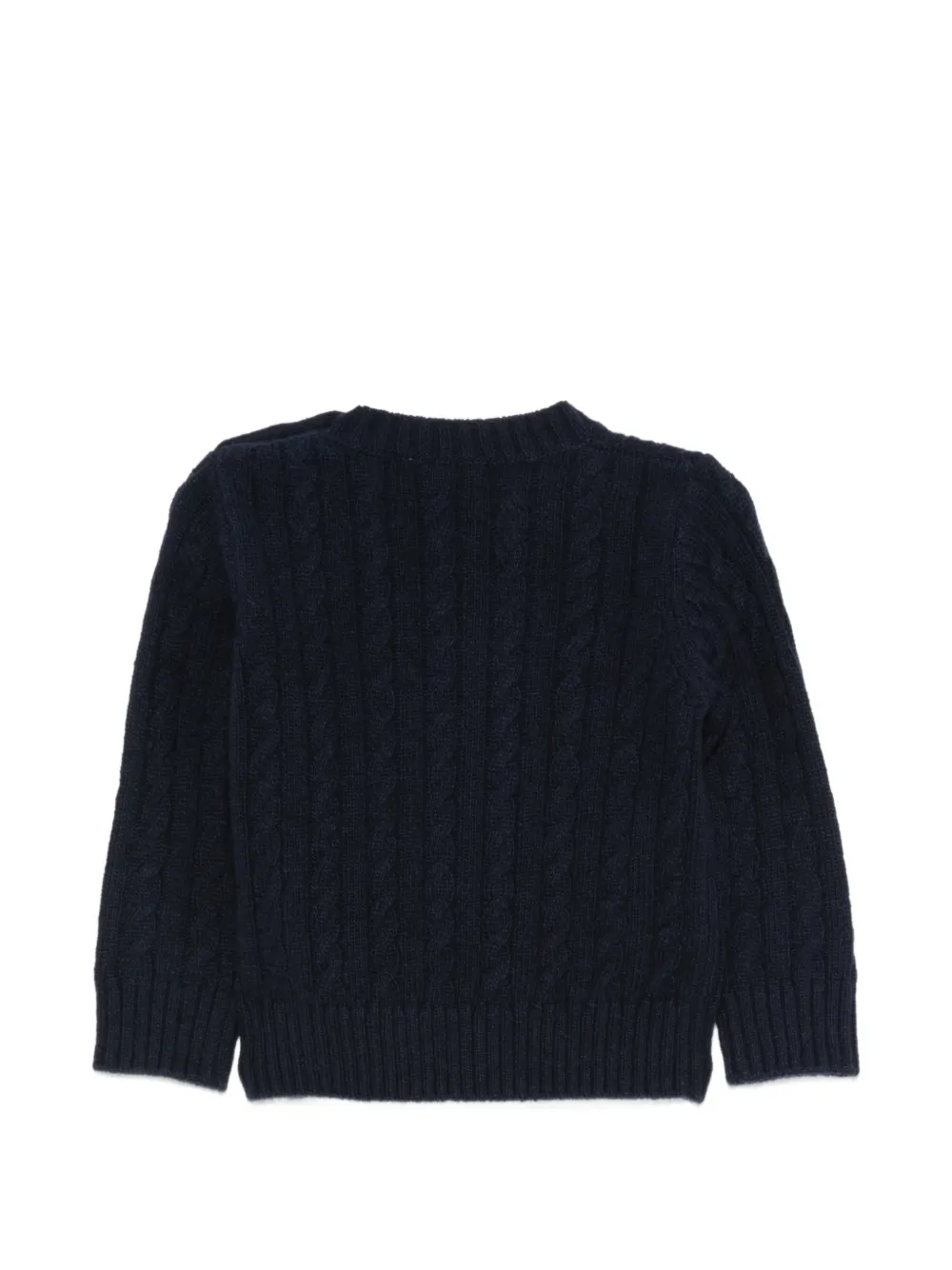 Il Gufo Kabelgebreide trui met knoopsluiting Blauw