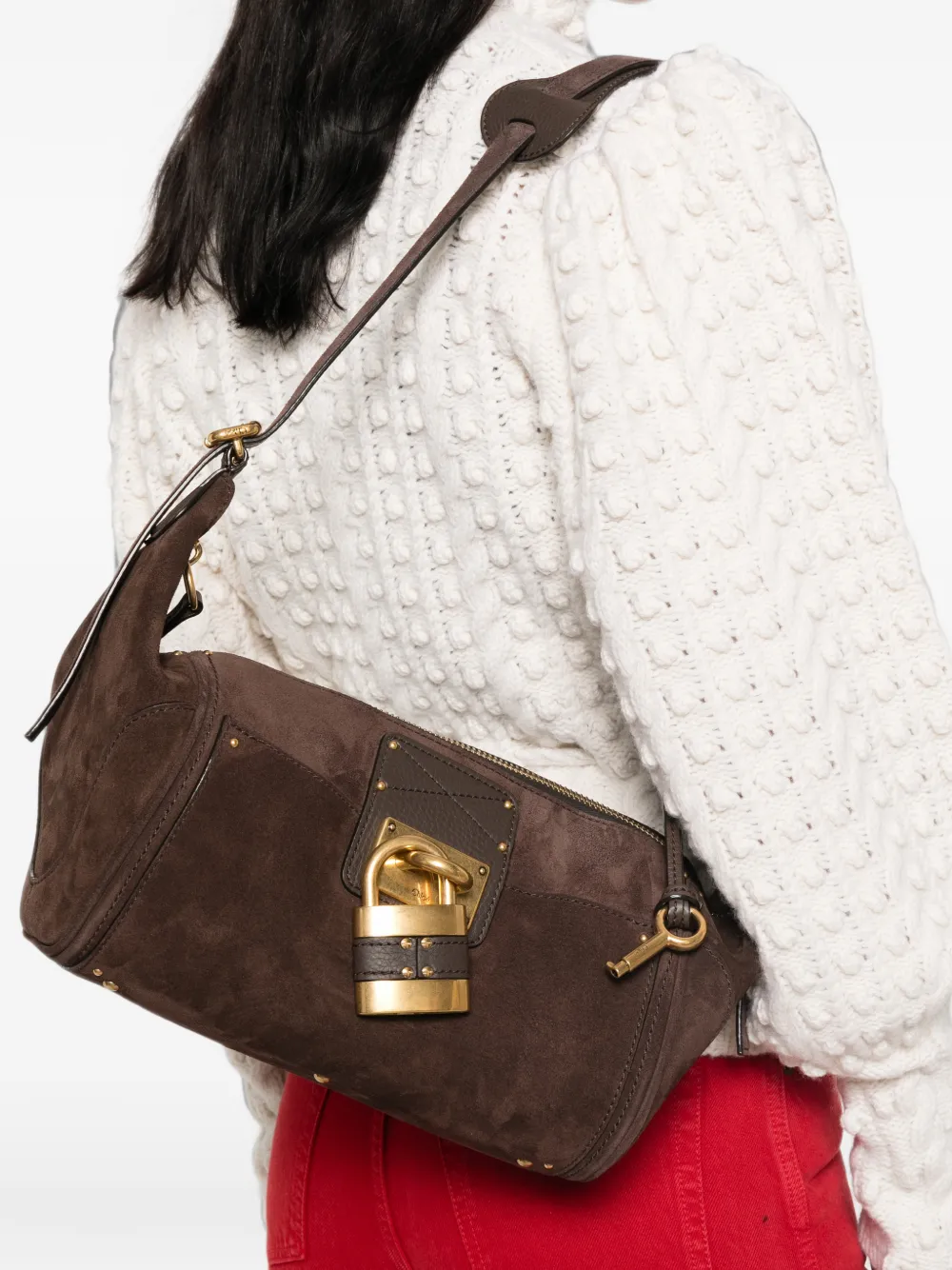 Chloé Paddington suède crossbodytas Bruin