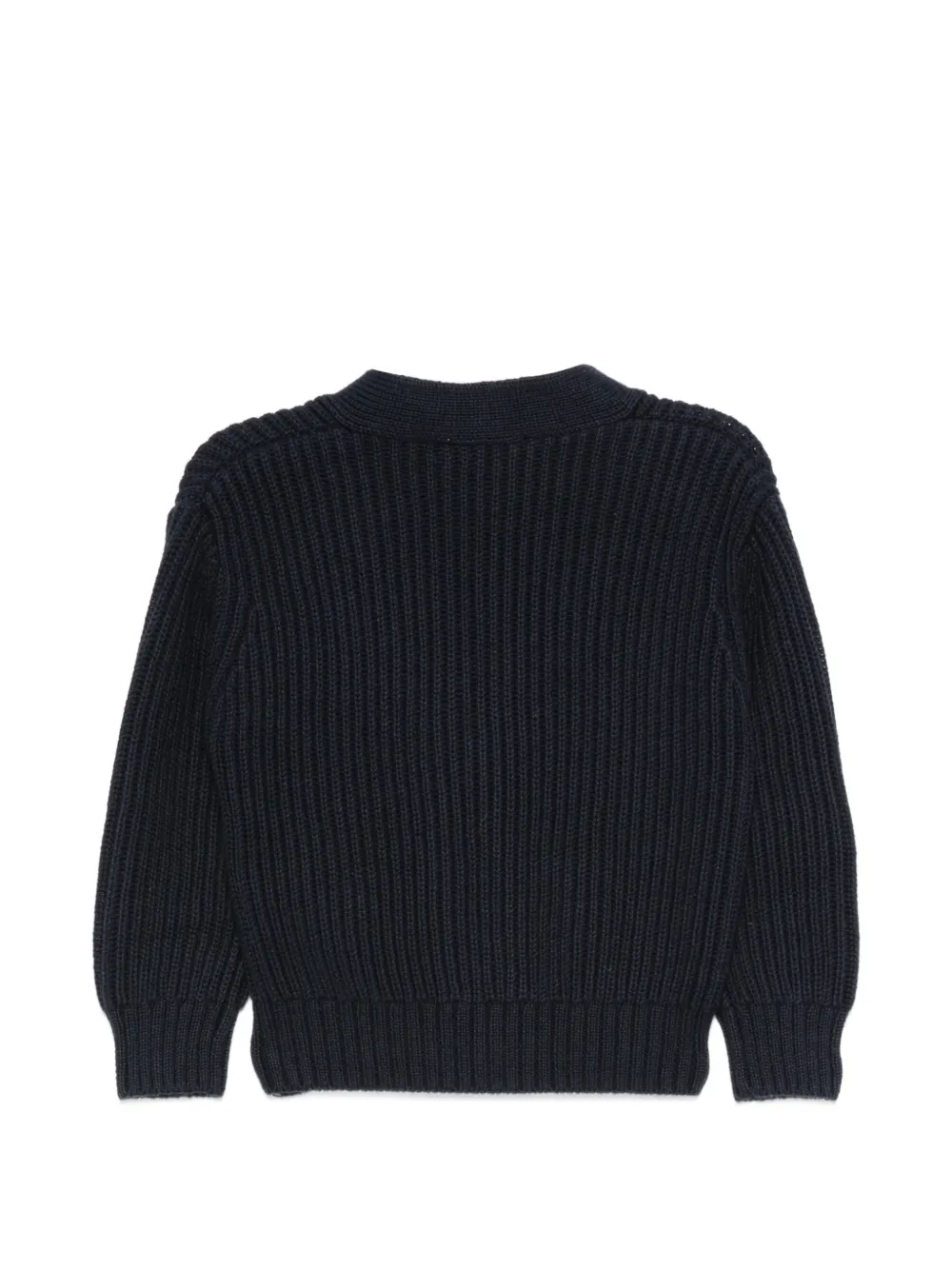 Il Gufo ribbed-knit V-neck cardigan Blauw
