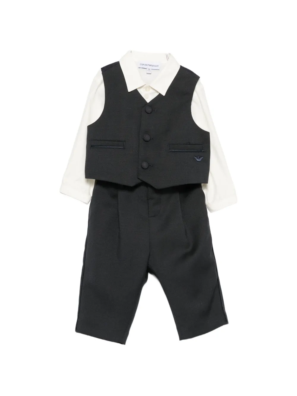Emporio Armani Kids waistcoat shirt and trousers set - Schwarz