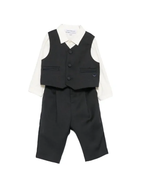 Emporio Armani Kids waistcoat shirt and trousers set