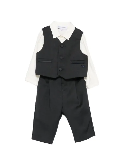 Emporio Armani Kids logo-embroidery trousers (set of three)