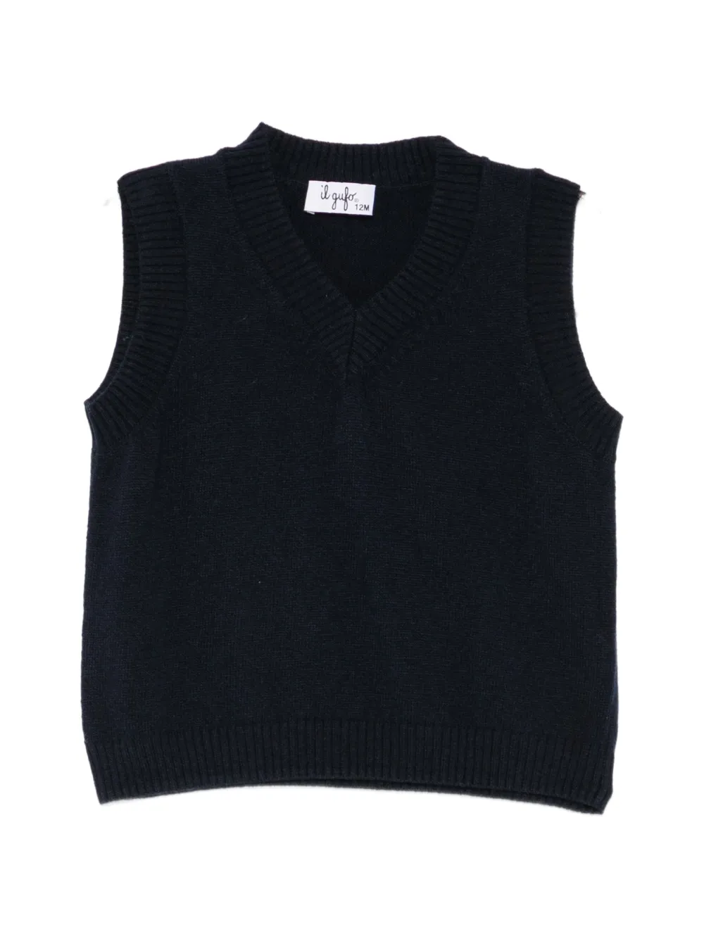 Il Gufo V-neck knitted gilet Blauw