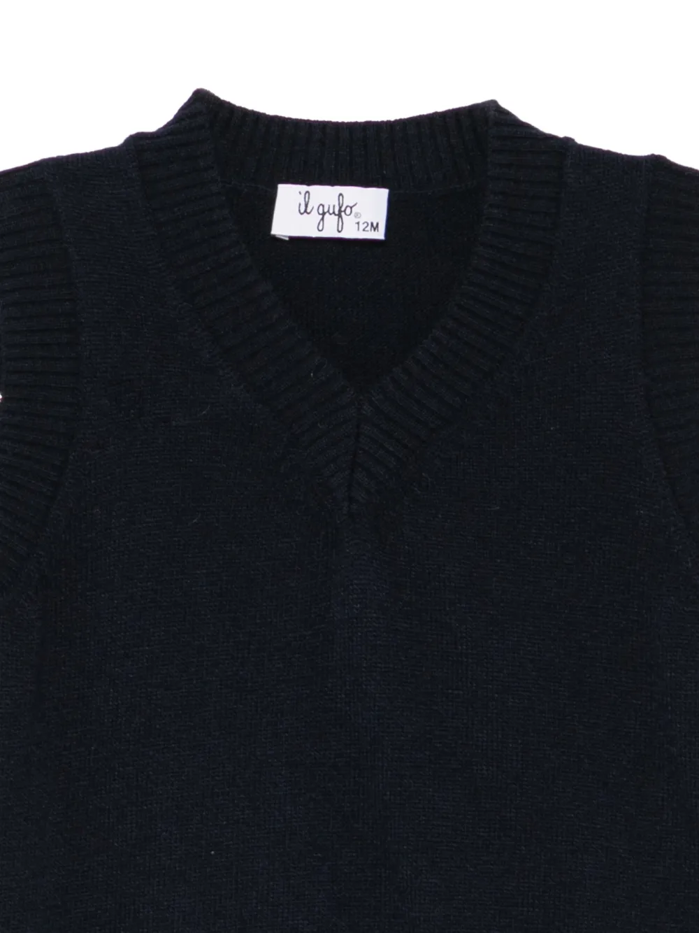 Il Gufo V-neck knitted gilet Blauw