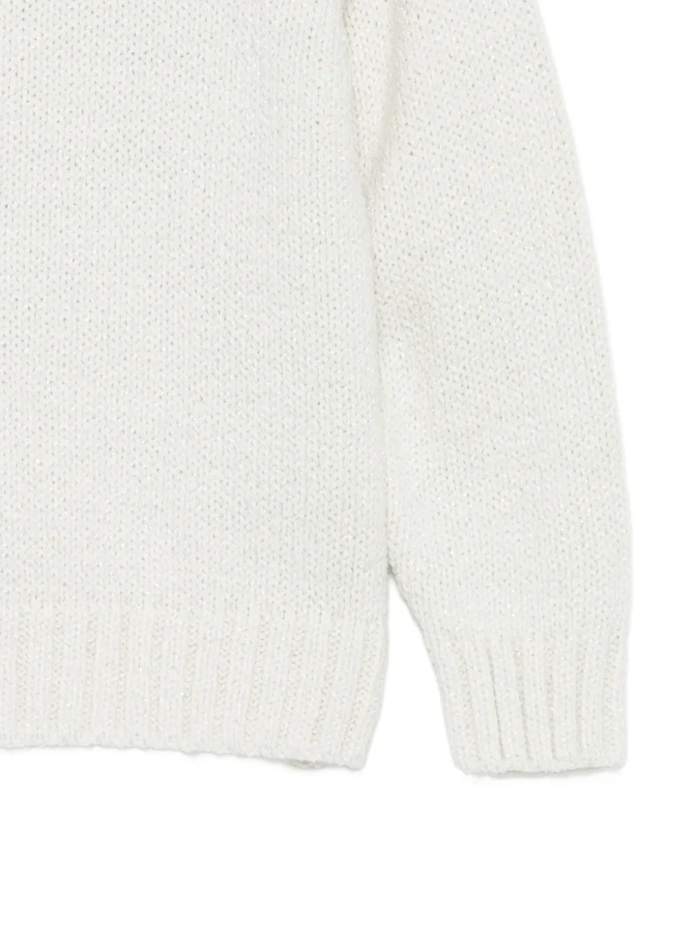Il Gufo Trui met metallic draad en ronde hals Beige