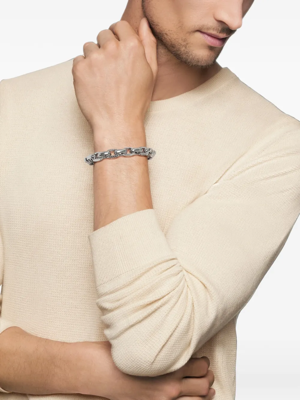 David Yurman Chevron Oval Link Bracelet In Metallic