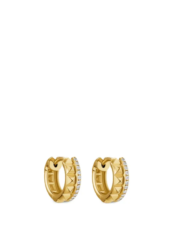 David Yurman Diamond Hoop Earrings in Gold