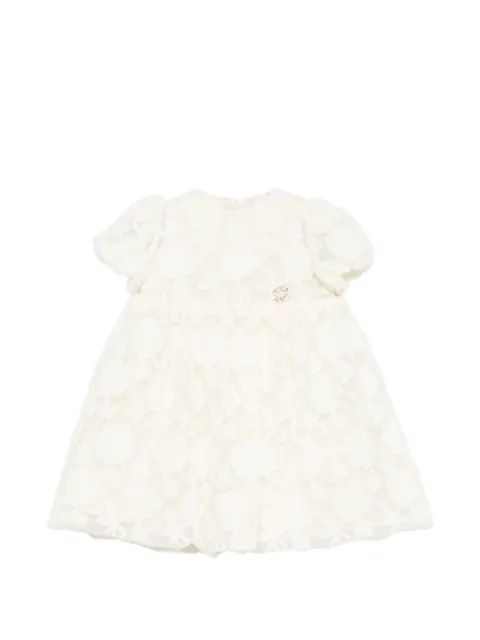 ELIE SAAB JUNIOR floral-lace puff-sleeve dress