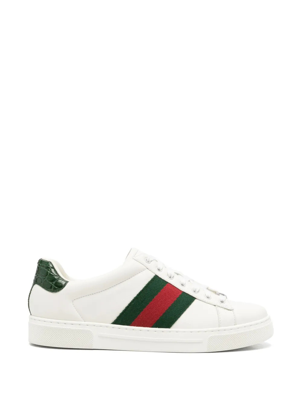 Gucci Ace crocodile-effect sneakers - Bianco