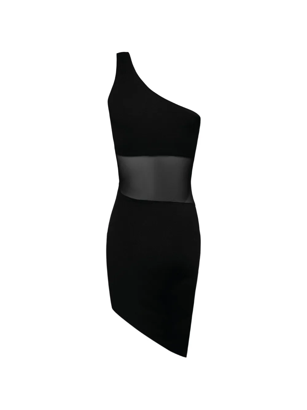 OW Collection Curve asymmetrische mini-jurk Zwart