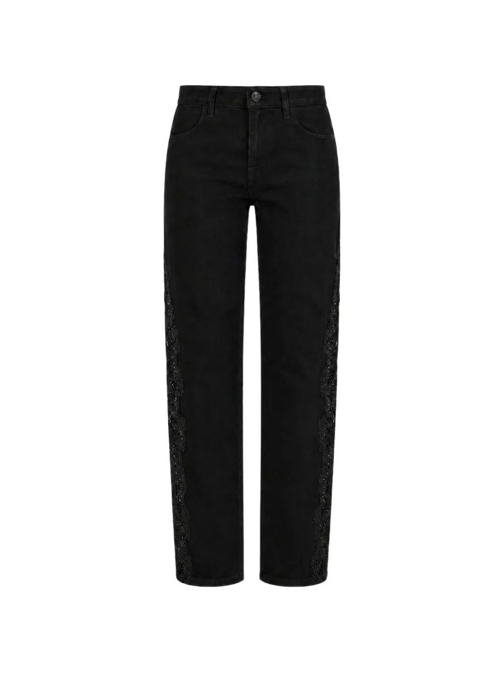 OW Collection lace-panel straight-leg jeans