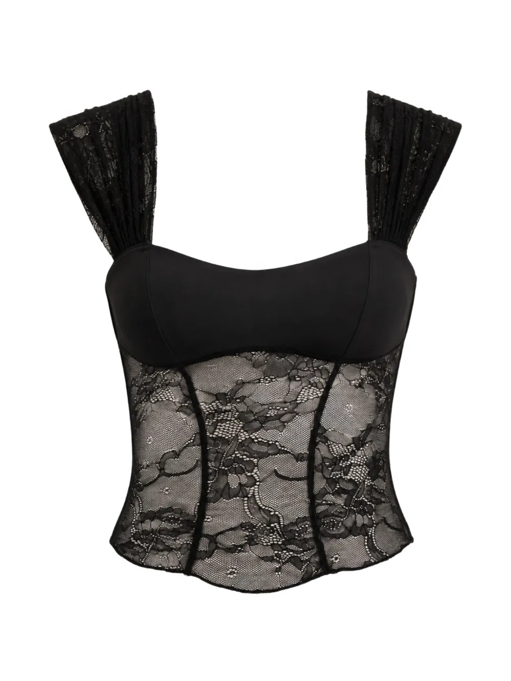 OW Collection Vilda lace corset-style top