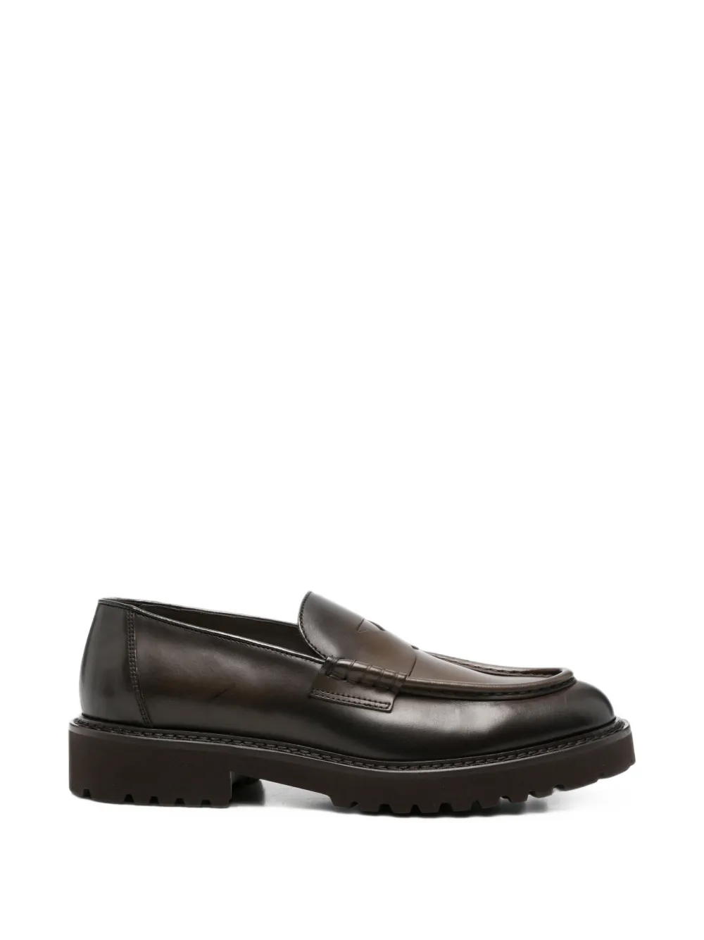Doucal's chunky-sole penny loafers - Marrone
