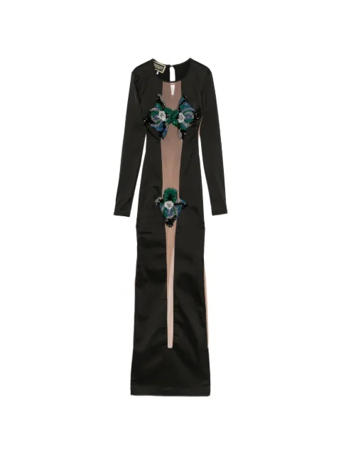 MITILIANE COUTURE floral-embellished cut-out maxi dress