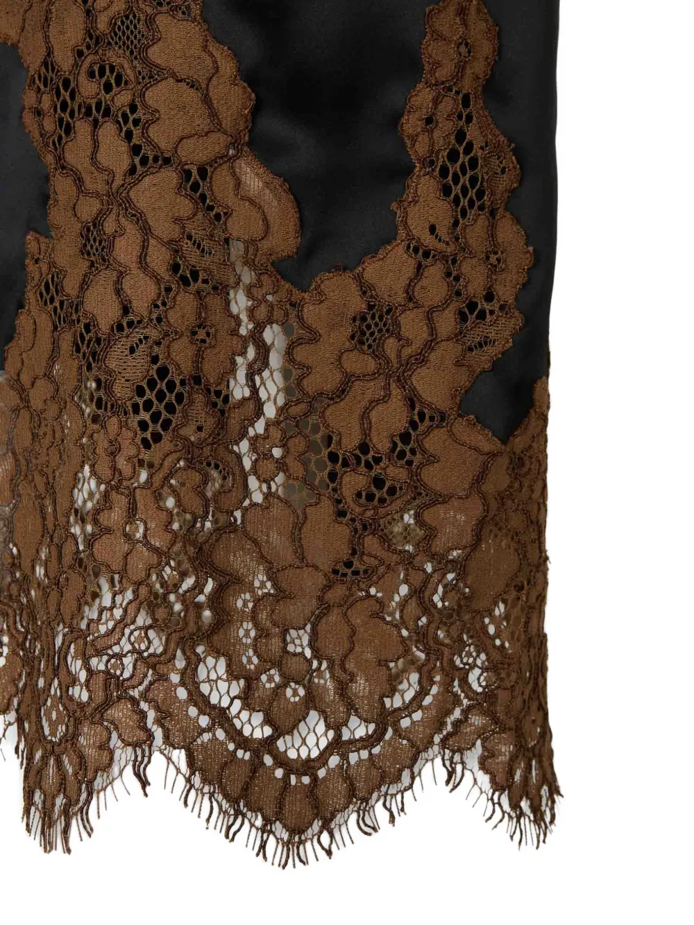 Dorothee Schumacher Shiny Statement lace-trim spaghetti-strap midi dress Zwart