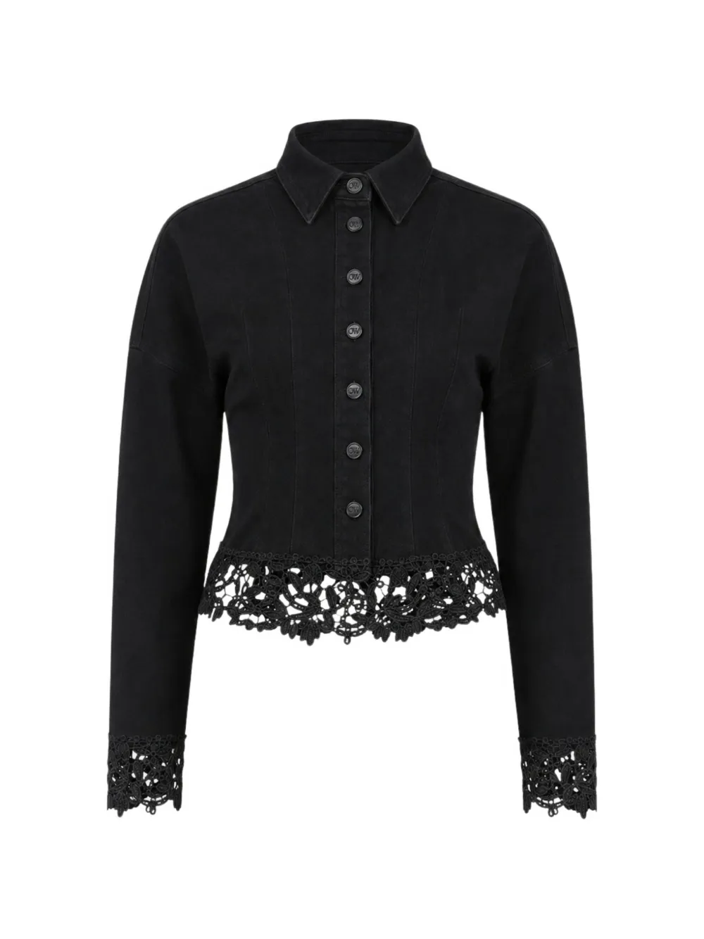 OW Collection Eldora lace-trim shirt