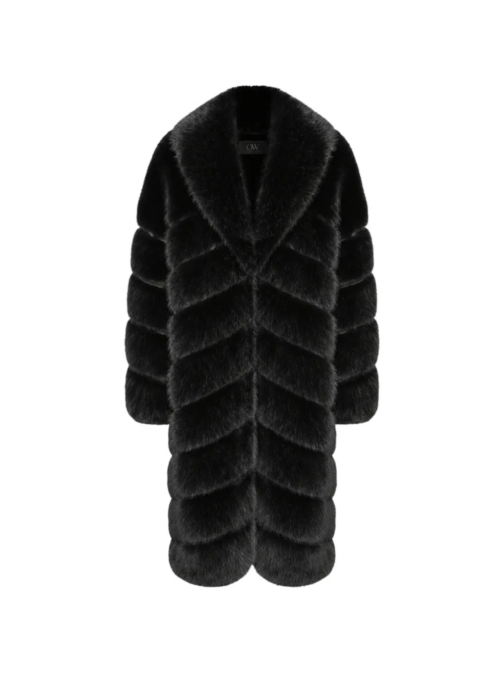 Ow Collection Copenhagen Mantel Aus Faux Fur In Schwarz