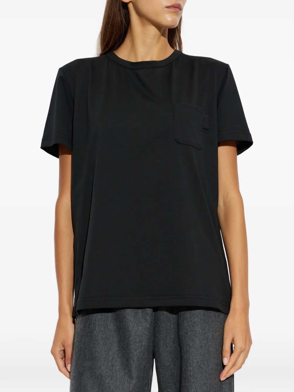Fabiana Filippi T-shirt met borstzak Zwart
