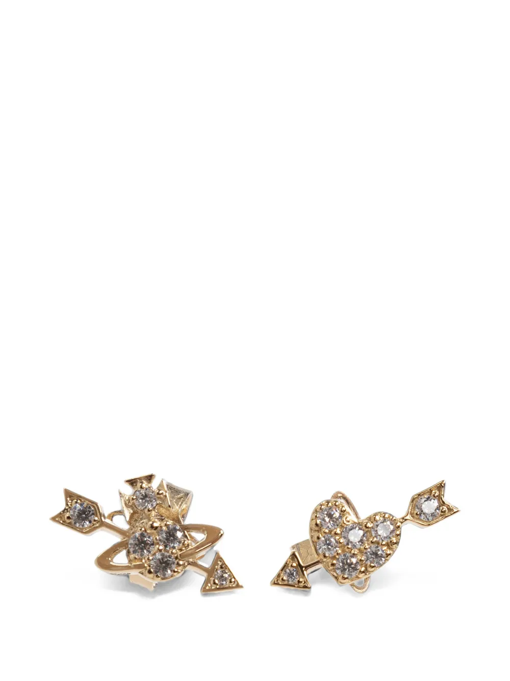 Vivienne Westwood Orb heart arrow earrings - Oro