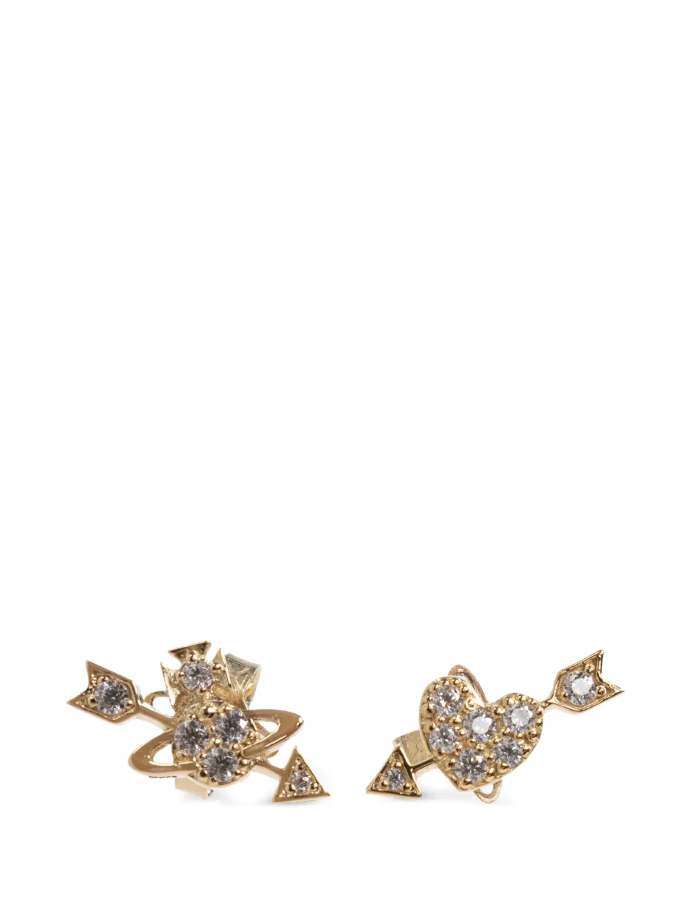 Vivienne Westwood Orb heart arrow earrings - Oro