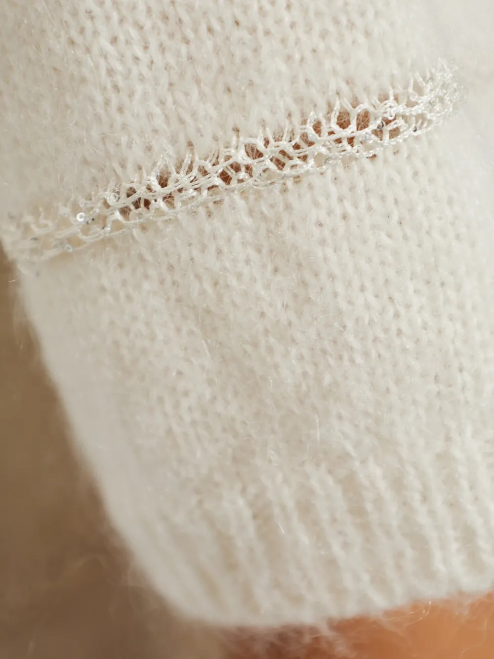 Fabiana Filippi Trui verfraaid met pailletten en streepdetail Beige