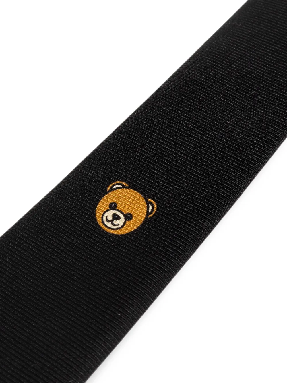 Moschino Stropdas met geborduurd logo Zwart