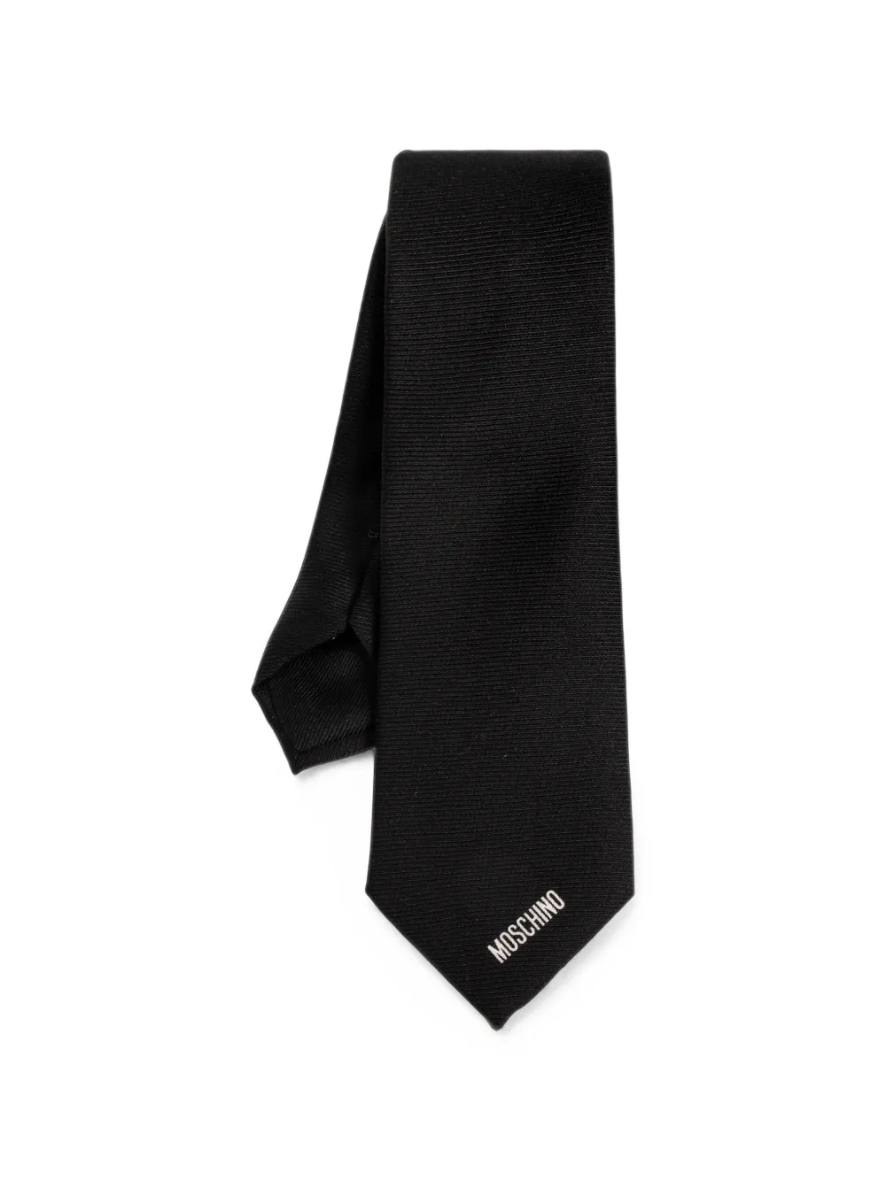 Moschino logo-embroidered tie - Nero