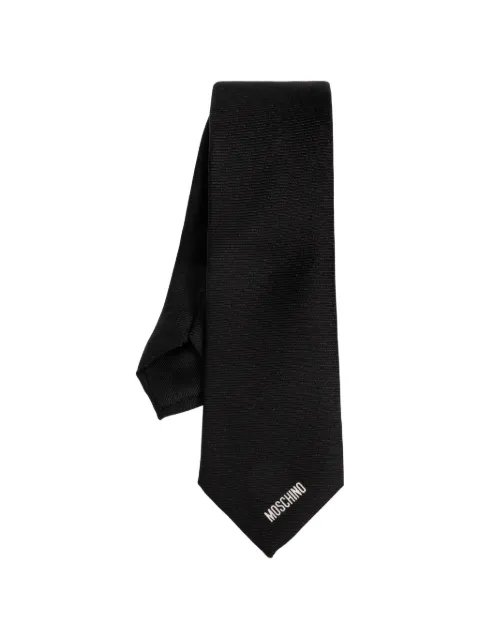 Moschino logo-embroidered tie