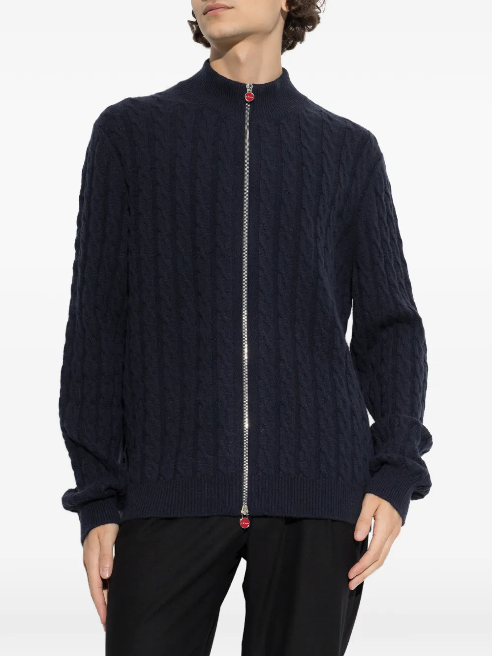 Kiton Kabelgebreid vest Blauw