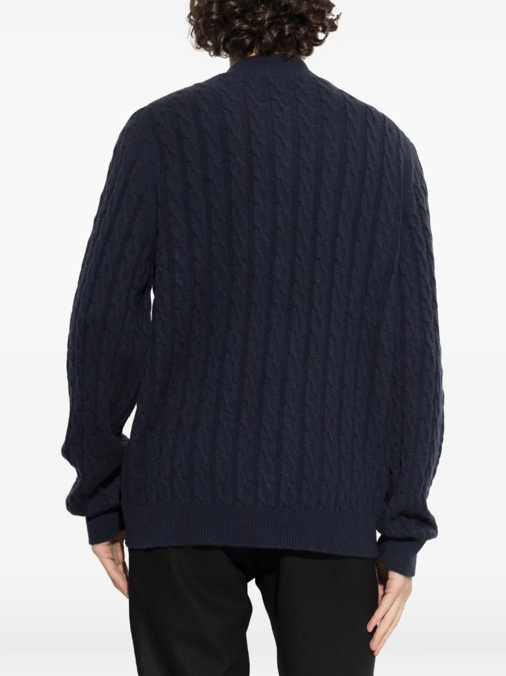 Kiton Kabelgebreid vest Blauw